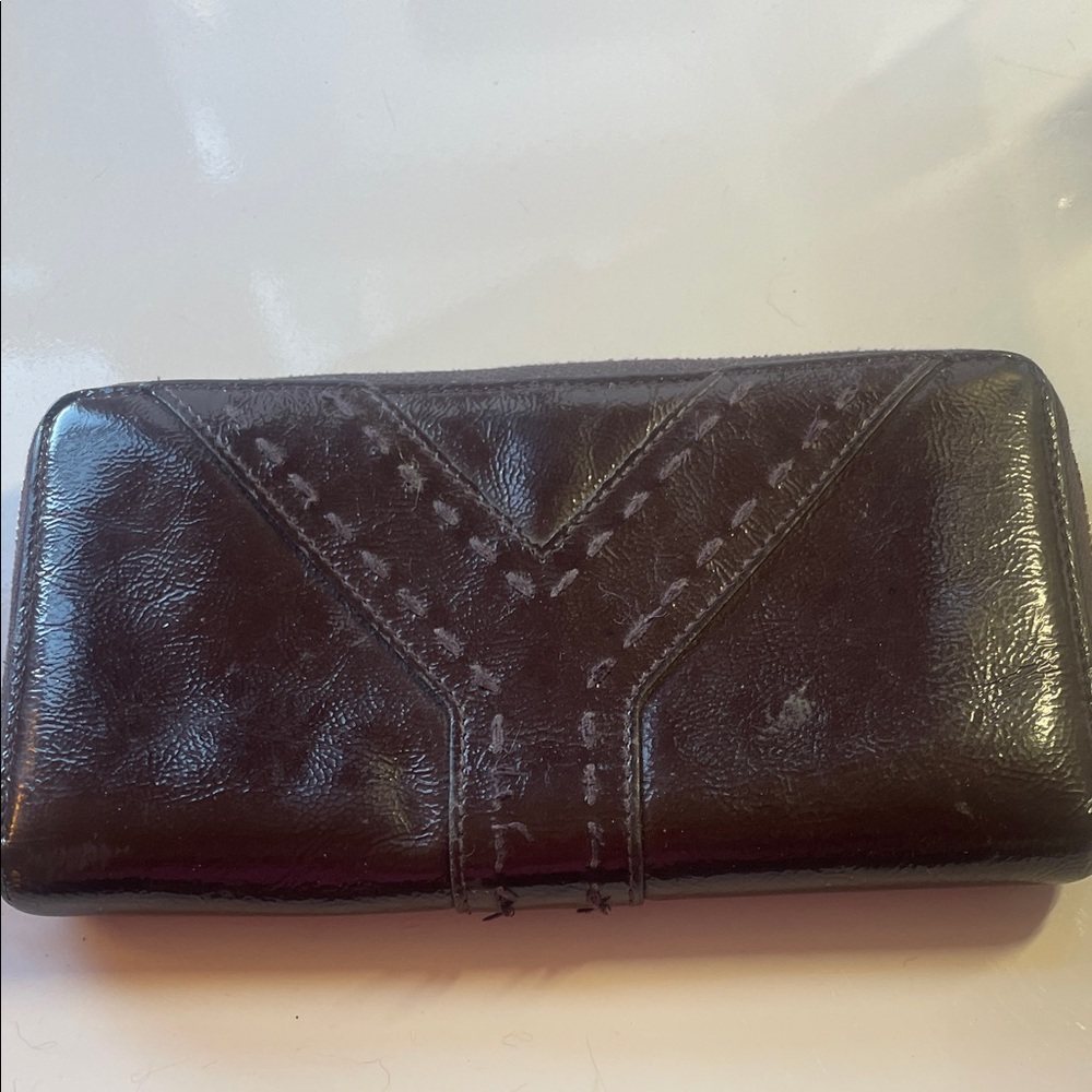 Yves Saint Laurent aubergine Leather wallet